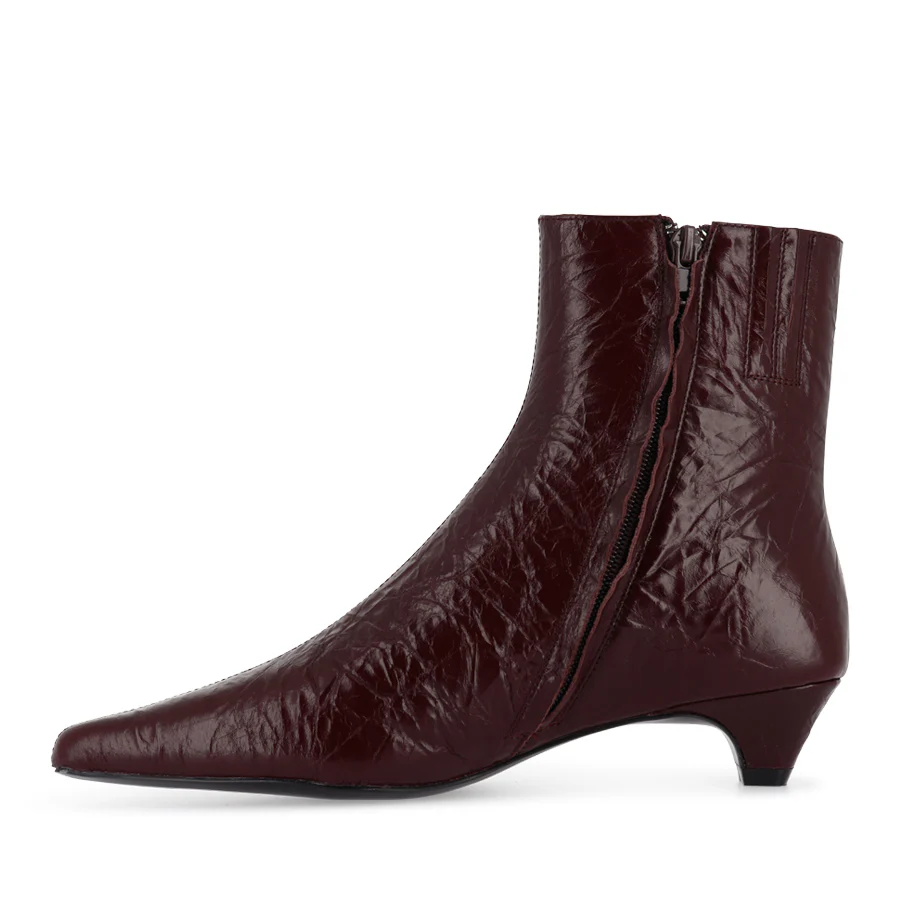 TABITHA - BURGUNDY CRINKLE LEATHER - Image 2