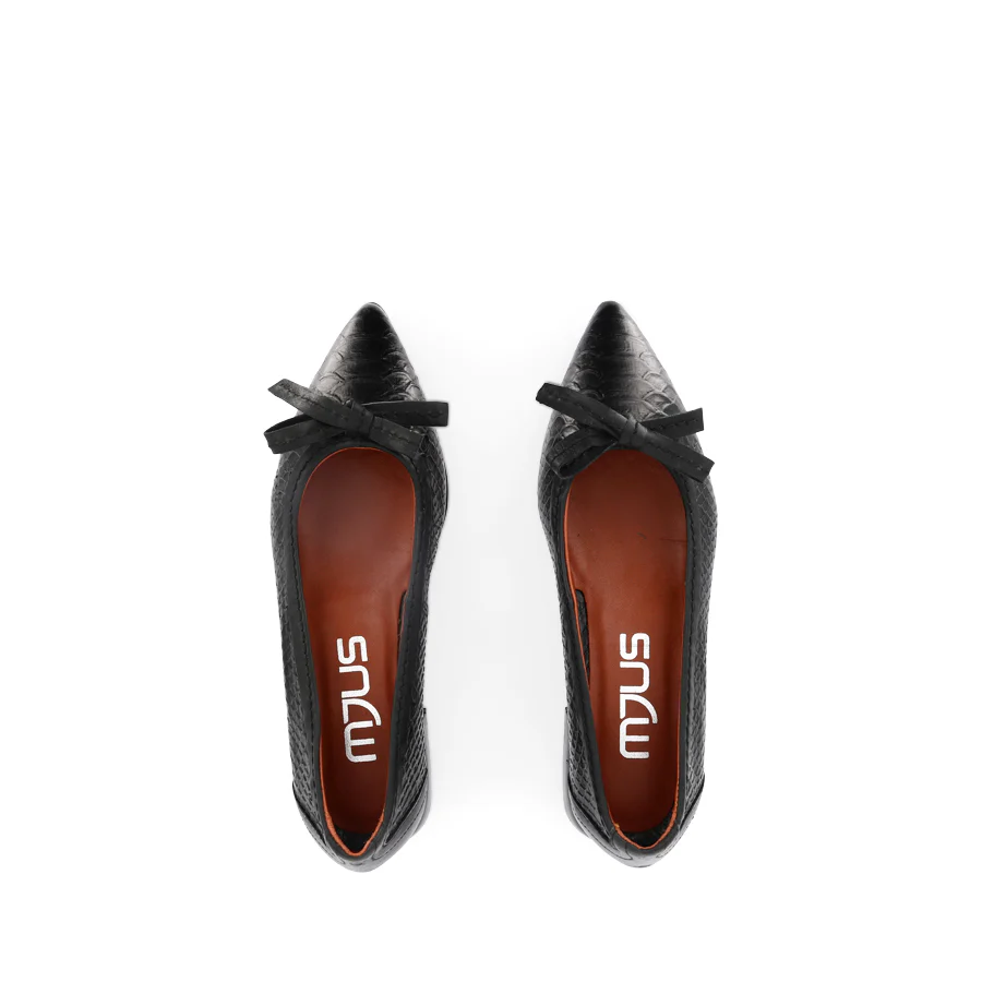 TIANA - BLACK REPTILE EMBOSS LEATHER - Image 5