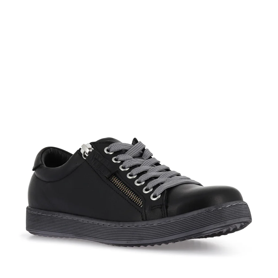TOKEN - BLACK LEATHER/GREY SOLE - Image 3