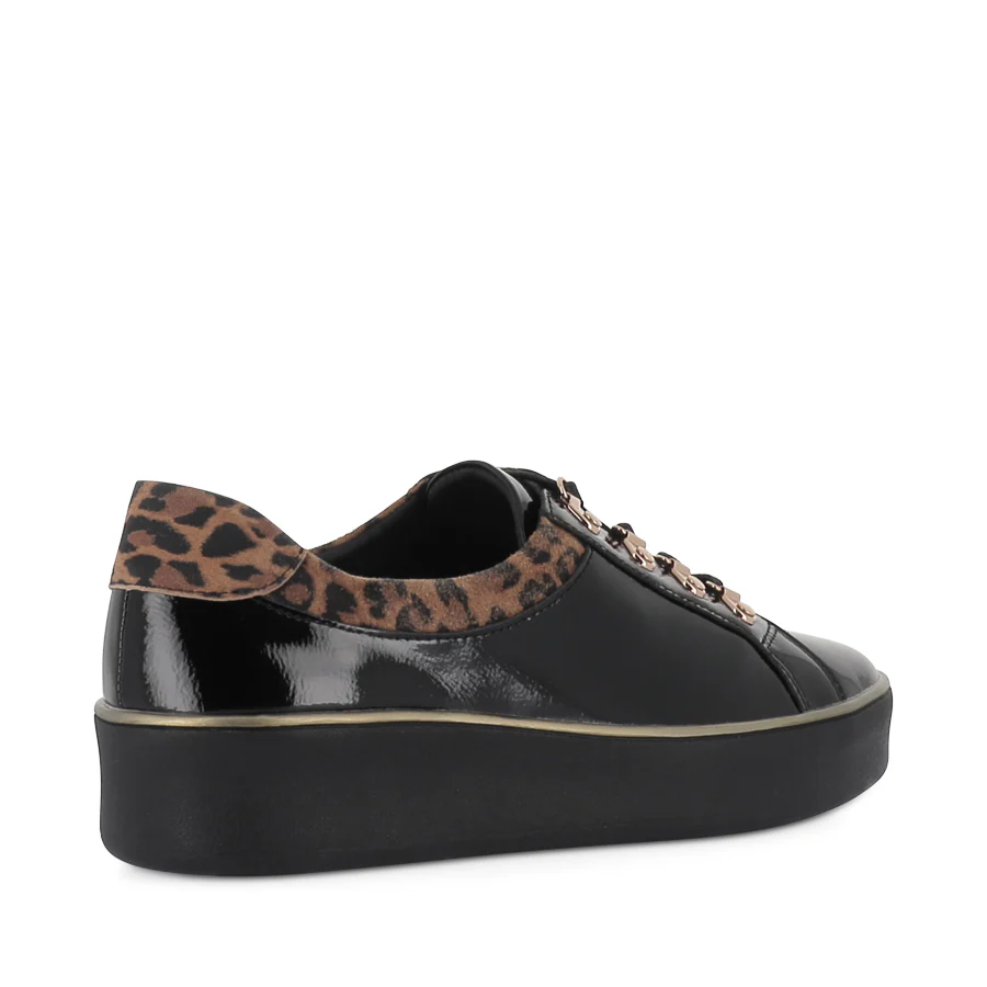 ZABBEY W - BLACK TAN LEOPARD PATENT-SUEDE - Image 4